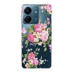 Manitoba Xiaomi Redmi 13C ile Uyumlu Baskılı Yumuşak Silikon Şeffaf Telefon Kılıfı, Çiçek Deseni