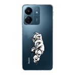 Manitoba Xiaomi Redmi 13C Uyumlu Kuru Kafa Tasarımlı Baskılı Şeffaf Telefon Kılıfı