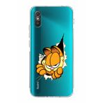 Manitoba Xiaomi Redmi 9A ile Uyumlu Garfield Tasarımlı Baskılı Şeffaf Telefon Kılıfı