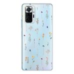 Manitoba Xiaomi Redmi Note 10 Pro ile Uyumlu Baskılı Yumuşak Silikon Şeffaf Telefon Kılıfı, Çiçek Deseni