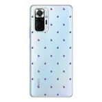 Manitoba Xiaomi Redmi Note 10 Pro ile Uyumlu Baskılı Yumuşak Silikon Şeffaf Telefon Kılıfı, Mor Kalp Deseni