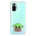 Manitoba Xiaomi Redmi Note 10 Pro Uyumlu Baby Yoda Tasarımlı Şeffaf Telefon Kılıfı, Silikon, Çok Renkli