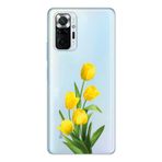 Manitoba Xiaomi Redmi Note 10 Pro Uyumlu Baskılı Yumuşak Silikon Şeffaf Telefon Kılıfı, Sarı Çiçek Deseni