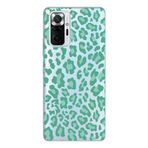 Manitoba Xiaomi Redmi Note 10 Pro Uyumlu Baskılı Yumuşak Silikon Şeffaf Telefon Kılıfı, Yeşil Leopar Desen