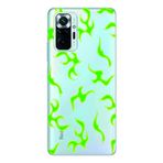 Manitoba Xiaomi Redmi Note 10 Pro Uyumlu Yeşil Yıldırım Tasarımlı Şeffaf Telefon Kılıfı