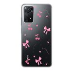 Manitoba Xiaomi Redmi Note 11 Pro/Note 12 Pro 4G ile Uyumlu Baskılı Yumuşak Silikon Şeffaf Telefon Kılıfı, Kiraz ve Fiyonk Desen