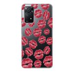 Manitoba Xiaomi Redmi Note 11 Pro/Note 12 Pro 4G ile Uyumlu Baskılı Yumuşak Silikon Şeffaf Telefon Kılıfı, Kırmızı Dudak Deseni
