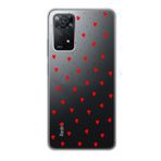 Manitoba Xiaomi Redmi Note 11 Pro/Note 12 Pro 4G ile Uyumlu Baskılı Yumuşak Silikon Şeffaf Telefon Kılıfı, Kırmızı Kalp Desen