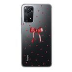 Manitoba Xiaomi Redmi Note 11 Pro/Note 12 Pro 4G ile Uyumlu Baskılı Yumuşak Silikon Şeffaf Telefon Kılıfı, Kırmızı Kalp Desenli