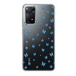 Manitoba Xiaomi Redmi Note 11 Pro/Note 12 Pro 4G ile Uyumlu Baskılı Yumuşak Silikon Şeffaf Telefon Kılıfı, Mavi Kelebek Deseni