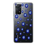 Manitoba Xiaomi Redmi Note 11 Pro/Note 12 Pro 4G ile Uyumlu Baskılı Yumuşak Silikon Şeffaf Telefon Kılıfı, Nazar Boncuğu Deseni
