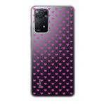 Manitoba Xiaomi Redmi Note 11 Pro/Note 12 Pro 4G ile Uyumlu Baskılı Yumuşak Silikon Şeffaf Telefon Kılıfı, Pembe Kalp Desen