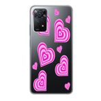 Manitoba Xiaomi Redmi Note 11 Pro/Note 12 Pro 4G ile Uyumlu Baskılı Yumuşak Silikon Şeffaf Telefon Kılıfı, Pembe Kalp Deseni