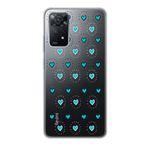 Manitoba Xiaomi Redmi Note 11 Pro/Note 12 Pro 4G ile Uyumlu Baskılı Yumuşak Silikon Şeffaf Telefon Kılıfı, Turkuaz Kalp Deseni