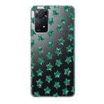 Manitoba Xiaomi Redmi Note 11 Pro/Note 12 Pro 4G ile Uyumlu Baskılı Yumuşak Silikon Şeffaf Telefon Kılıfı, Yeşil Yıldız Desen