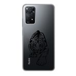 Manitoba Xiaomi Redmi Note 11 Pro/Note 12 Pro 4G ile Uyumlu Kaplan Tasarımlı Baskılı Şeffaf Telefon Kılıfı