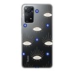 Manitoba Xiaomi Redmi Note 11 Pro/Note 12 Pro 4G ile Uyumlu Nazar Boncuğu Tasarımlı Baskılı Şeffaf Telefon Kılıfı