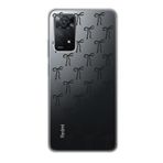 Manitoba Xiaomi Redmi Note 11 Pro/Note 12 Pro 4G ile Uyumlu Siyah Fiyonk Tasarımlı Baskılı Şeffaf Telefon Kılıfı