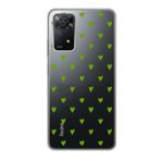 Manitoba Xiaomi Redmi Note 11 Pro/Note 12 Pro 4G ile Uyumlu Yeşil Kalpler Tasarımlı Baskılı Şeffaf Telefon Kılıfı