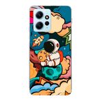Manitoba Xiaomi Redmi Note 12 4G ile Uyumlu Astronot Tasarımlı Baskılı Şeffaf Telefon Kılıfı, Çok Renkli