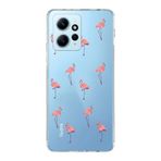 Manitoba Xiaomi Redmi Note 12 4G ile Uyumlu Baskılı Yumuşak Silikon Şeffaf Telefon Kılıfı, Flamingo Deseni
