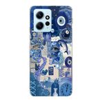 Manitoba Xiaomi Redmi Note 12 4G ile Uyumlu Baskılı Yumuşak Silikon Şeffaf Telefon Kılıfı, Mavi Desen