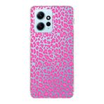 Manitoba Xiaomi Redmi Note 12 4G ile Uyumlu Baskılı Yumuşak Silikon Şeffaf Telefon Kılıfı, Pembe Leopar Desen
