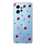 Manitoba Xiaomi Redmi Note 12 4G ile Uyumlu Baskılı Yumuşak Silikon Şeffaf Telefon Kılıfı, Uğur Böceği ve Kalp Deseni