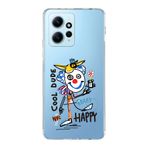 Manitoba Xiaomi Redmi Note 12 4G ile Uyumlu Cool Dude Tasarımlı Baskılı Şeffaf Telefon Kılıfı, Çok Renkli