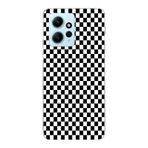 Manitoba Xiaomi Redmi Note 12 4G ile Uyumlu Dama Desen Tasarımlı Baskılı Şeffaf Telefon Kılıfı
