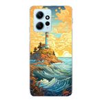 Manitoba Xiaomi Redmi Note 12 4G ile Uyumlu Deniz Feneri Tasarımlı Baskılı Şeffaf Telefon Kılıfı, Çok Renkli