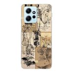 Manitoba Xiaomi Redmi Note 12 4G ile Uyumlu İskelet Kolaj Tasarımlı Baskılı Şeffaf Telefon Kılıfı