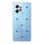Manitoba Xiaomi Redmi Note 12 4G ile Uyumlu, Kurdeleler Tasarımlı, Baskılı Şeffaf Silikon Telefon Kılıfı
