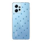 Manitoba Xiaomi Redmi Note 12 4G ile Uyumlu Mavi Kirazlar Tasarımlı Baskılı Şeffaf Telefon Kılıfı