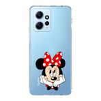 Manitoba Xiaomi Redmi Note 12 4G ile Uyumlu Minnie Mouse Tasarımlı Baskılı Şeffaf Silikon Telefon Kılıfı, Çok Renkli
