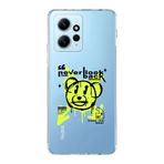 Manitoba Xiaomi Redmi Note 12 4G ile Uyumlu Never Look Back Tasarımlı Baskılı Şeffaf Telefon Kılıfı, Çok Renkli