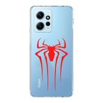 Manitoba Xiaomi Redmi Note 12 4G ile Uyumlu Örümcek Logo Tasarımlı Baskılı Şeffaf Telefon Kılıfı