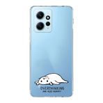 Manitoba Xiaomi Redmi Note 12 4G ile Uyumlu Overthinking Tasarımlı Baskılı Şeffaf Telefon Kılıfı
