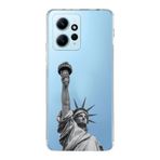 Manitoba Xiaomi Redmi Note 12 4G ile Uyumlu Özgürlük Heykeli Tasarımlı Baskılı Şeffaf Telefon Kılıfı