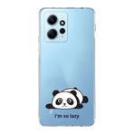 Manitoba Xiaomi Redmi Note 12 4G ile Uyumlu Panda Tasarımlı Baskılı Şeffaf Telefon Kılıfı