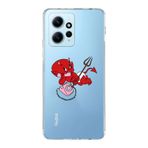 Manitoba Xiaomi Redmi Note 12 4G ile Uyumlu Sevimli Minik Şeytan Tasarımlı Baskılı Şeffaf Telefon Kılıfı