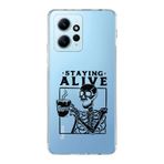 Manitoba Xiaomi Redmi Note 12 4G ile Uyumlu Staying Alive Tasarımlı Baskılı Şeffaf Telefon Kılıfı