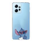 Manitoba Xiaomi Redmi Note 12 4G ile Uyumlu Stitch Tasarımlı Baskılı Şeffaf Telefon Kılıfı, Çok Renkli