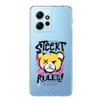 Manitoba Xiaomi Redmi Note 12 4G ile Uyumlu Street Rules Tasarımlı Baskılı Şeffaf Telefon Kılıfı, Çok Renkli