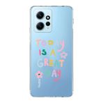 Manitoba Xiaomi Redmi Note 12 4G ile Uyumlu, Today Is A Great Day Tasarımlı, Baskılı Şeffaf Silikon Telefon Kılıfı, Çok Renkli