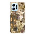 Manitoba Xiaomi Redmi Note 12 4G ile Uyumlu Vintage Kolaj Tasarımlı Baskılı Şeffaf Telefon Kılıfı
