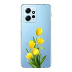 Manitoba Xiaomi Redmi Note 12 4G Uyumlu Baskılı Yumuşak Silikon Şeffaf Telefon Kılıfı, Sarı Çiçek Deseni