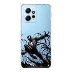 Manitoba Xiaomi Redmi Note 12 4G Uyumlu Siyah Örümcek Tasarımlı Baskılı Şeffaf Silikon Telefon Kılıfı