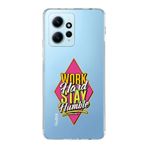 Manitoba Xiaomi Redmi Note 12 4G Uyumlu Work Hard Tasarımlı Baskılı Şeffaf Telefon Kılıfı