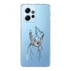 Manitoba Xiaomi Redmi Note 12 4G Uyumlu Yıldırım Tasarımlı Baskılı Şeffaf Silikon Telefon Kılıfı